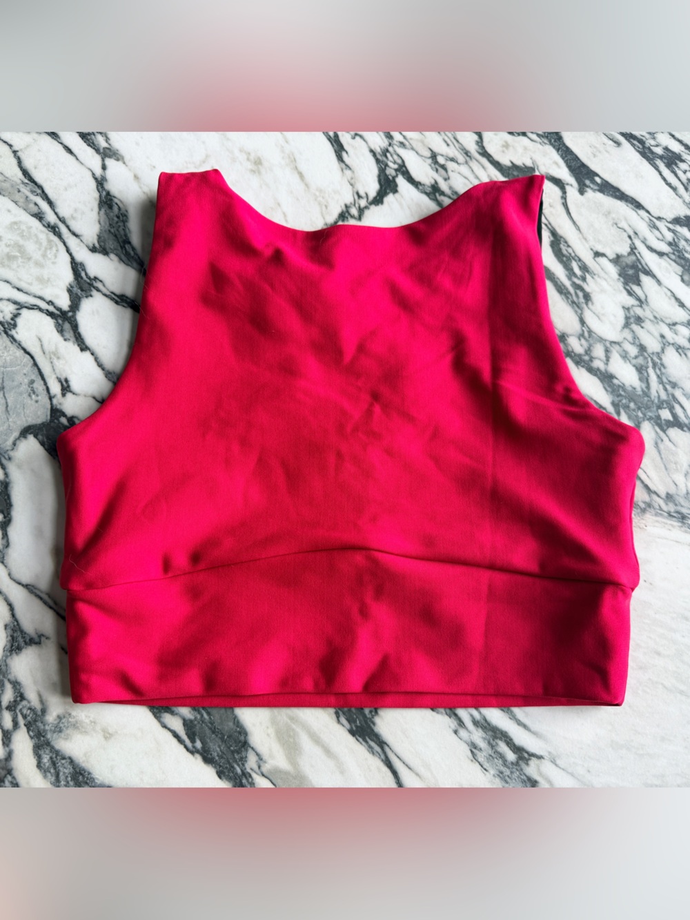 Exotica ExoticAthletica Red Performance Reversible Comfort Crop Top Size Small